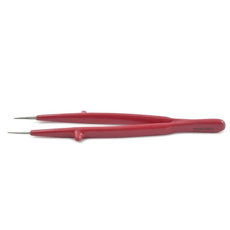 PVC coated tweezers with anti-slip safety bar