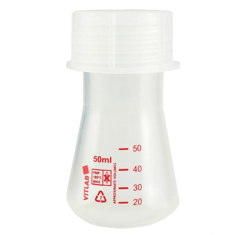 Erlenmeyer flasks with cap, PMP (TPX)