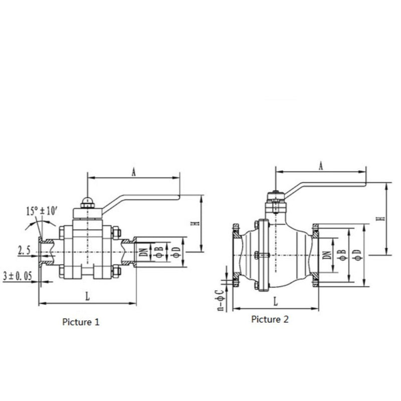 Vacuum ball valve, manual