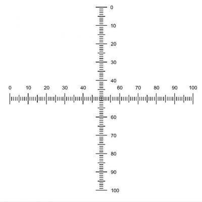 PS16 stage micrometers, crossed scales 1mm x 0.01mm divisions