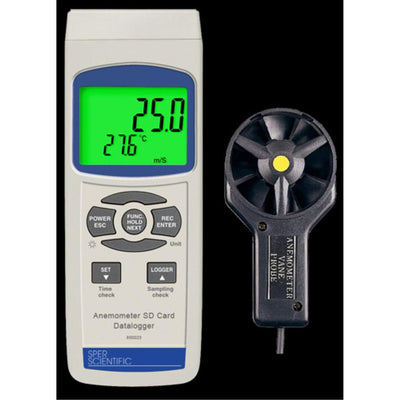 Anemometer/temp. datalogger with SD card