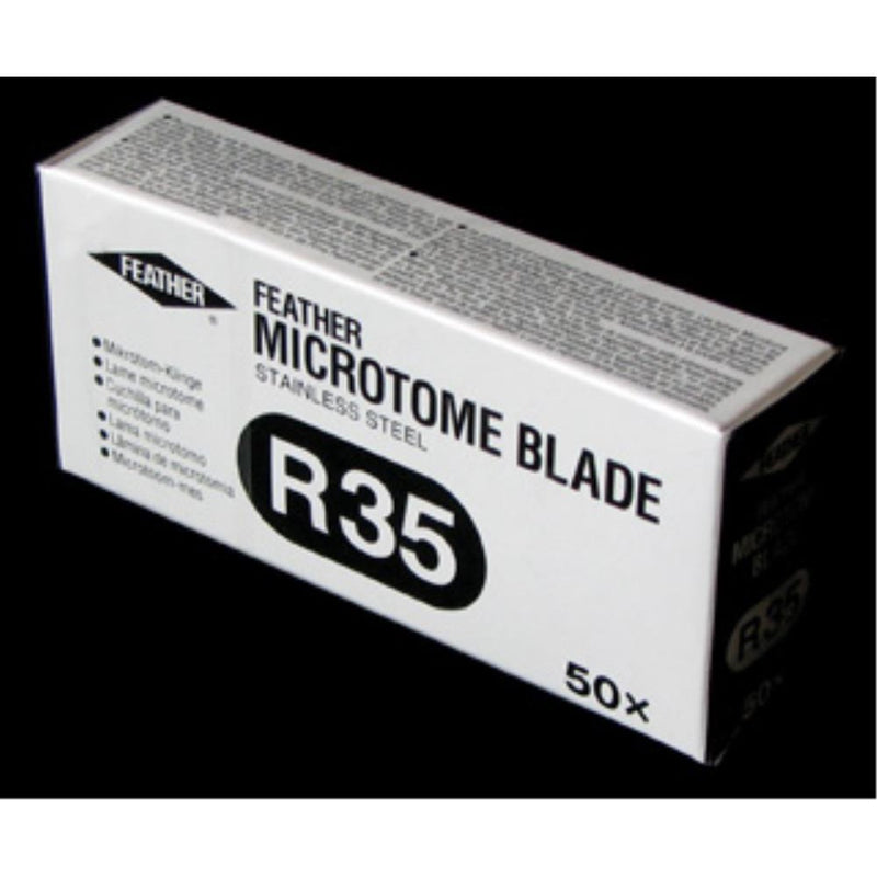 Microtome blades, disposable, low profile, Feather R35