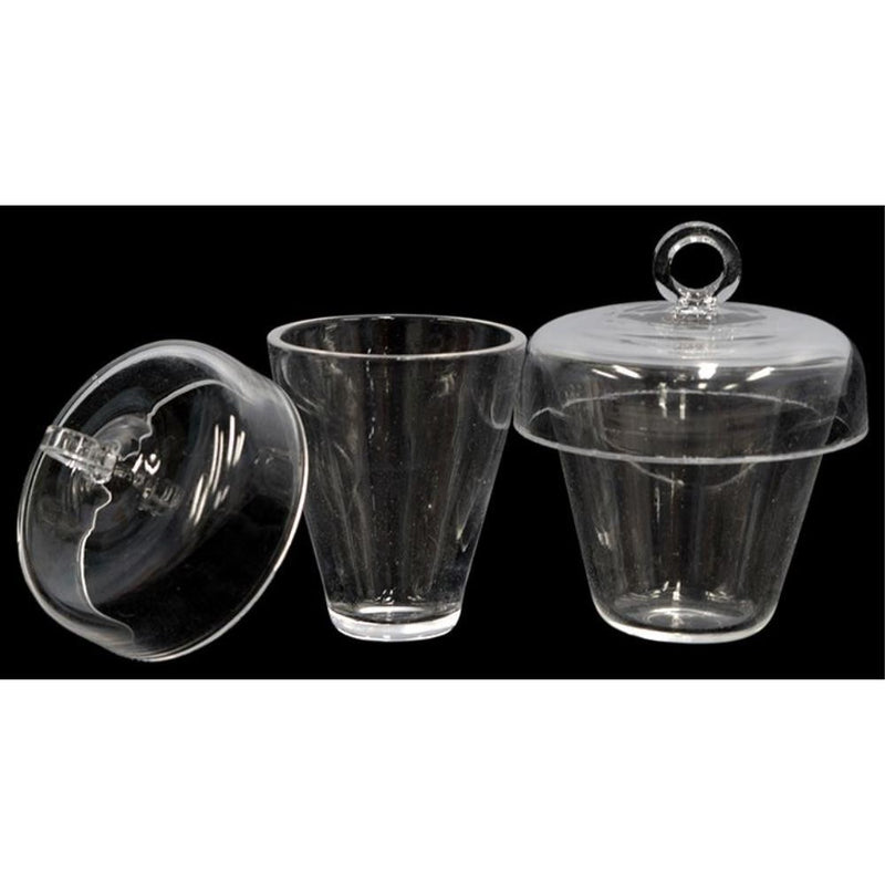 Economy crucibles with lid, clear fused quartz