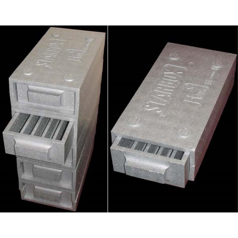 Slide and histo-cassette storage box, StarBox, firm polystyrene foam