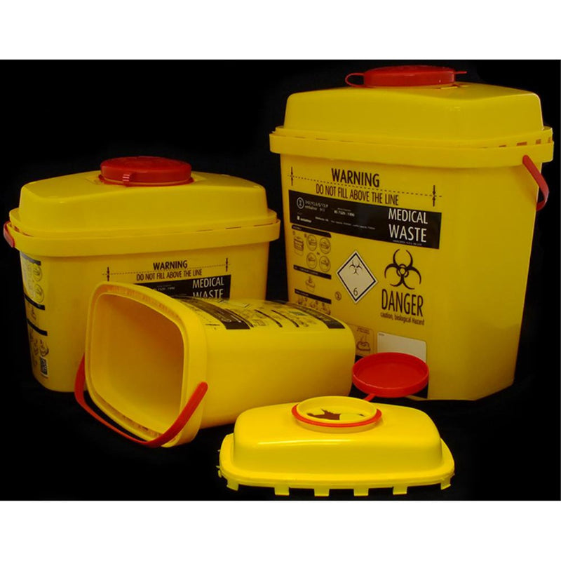 Sharps and clinical waste disposal container