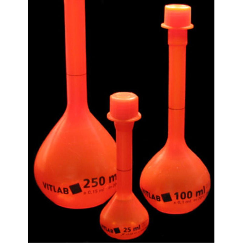 Volumetric flasks, PMP, screw cap, opaque