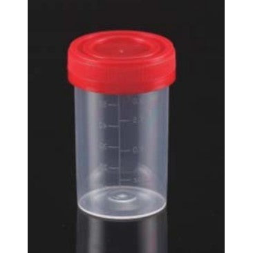 Specimen containers, red, 70mL