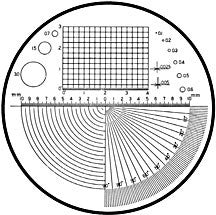 Scale reticles for measuring magnifiers, No.1